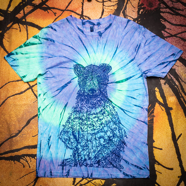 Organic cotton tie dye t-shirt "Blueberry Bear"